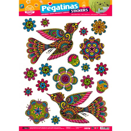 Stickers Aves y Flores (48x68)