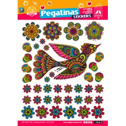 Pack 24 Un. Stickers Aves y Flores (24x34)