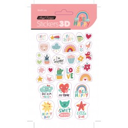Pack 24 uds. Stickers Be Happy (10x19)